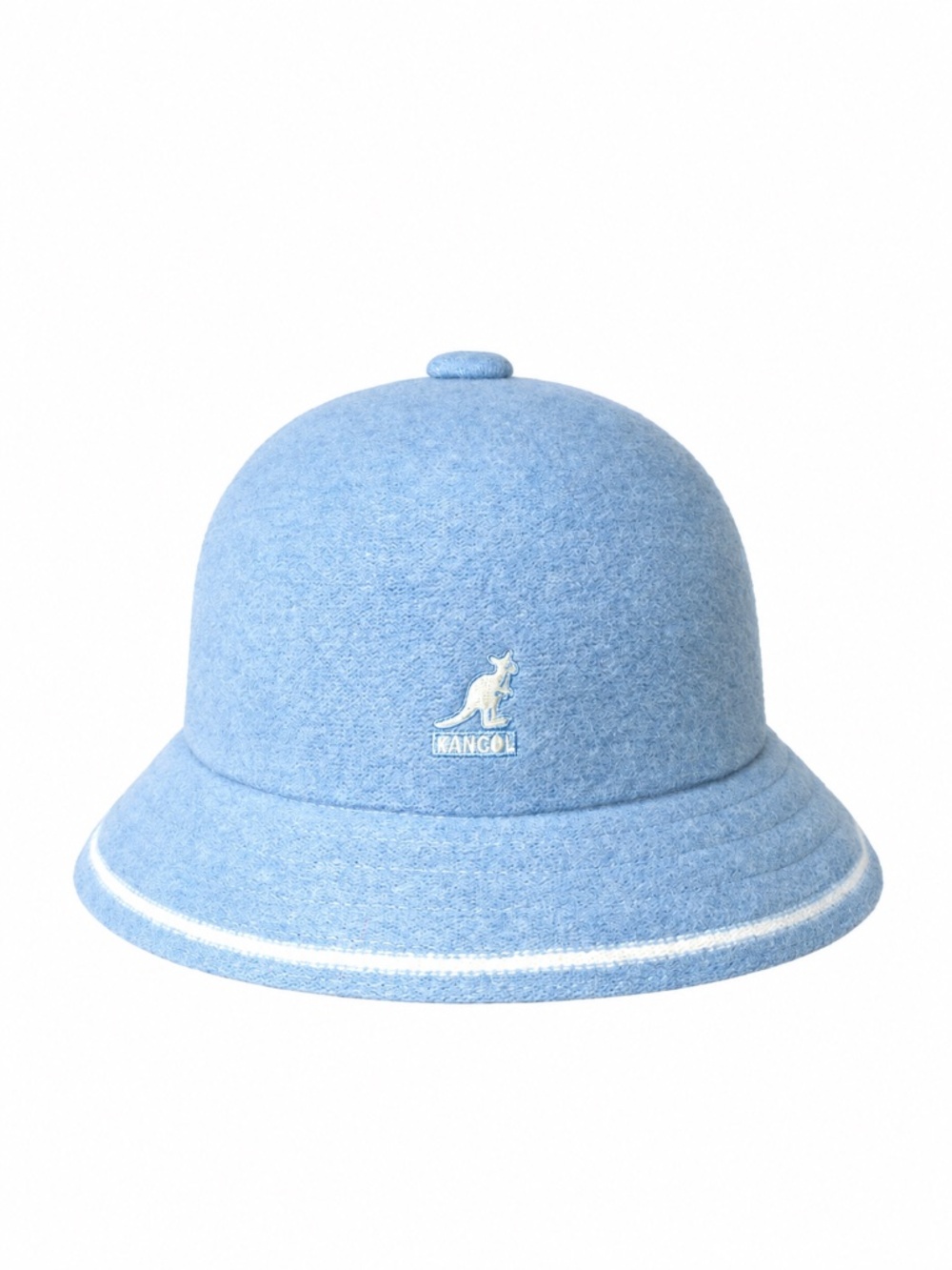 Kangol Stripe Casual Wool Bucket Hat Glacier Blue Off White Size M K3181ST NWT